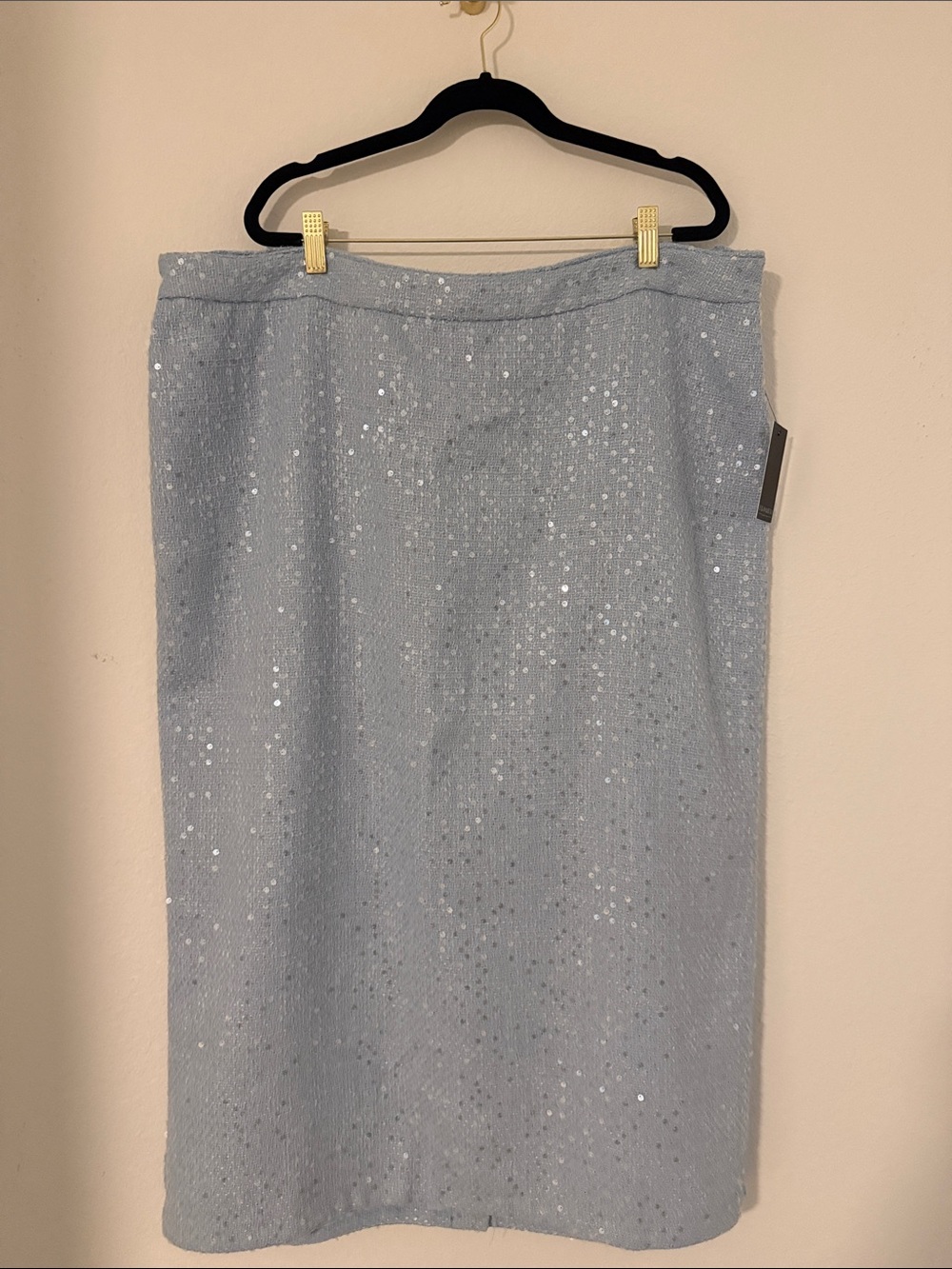 Eloquii Light Blue Sequin Pencil Skirt